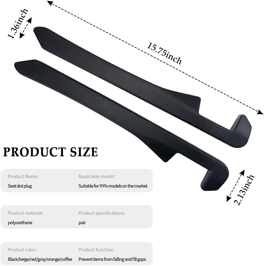2PCS Car Seat Gap Filler - Car Seat Gap Filler Organizer for Holding Phone,Key,Purse - Universal Car Gap Filler Fits Car Truck SUV Car Interior Accessories (Black
