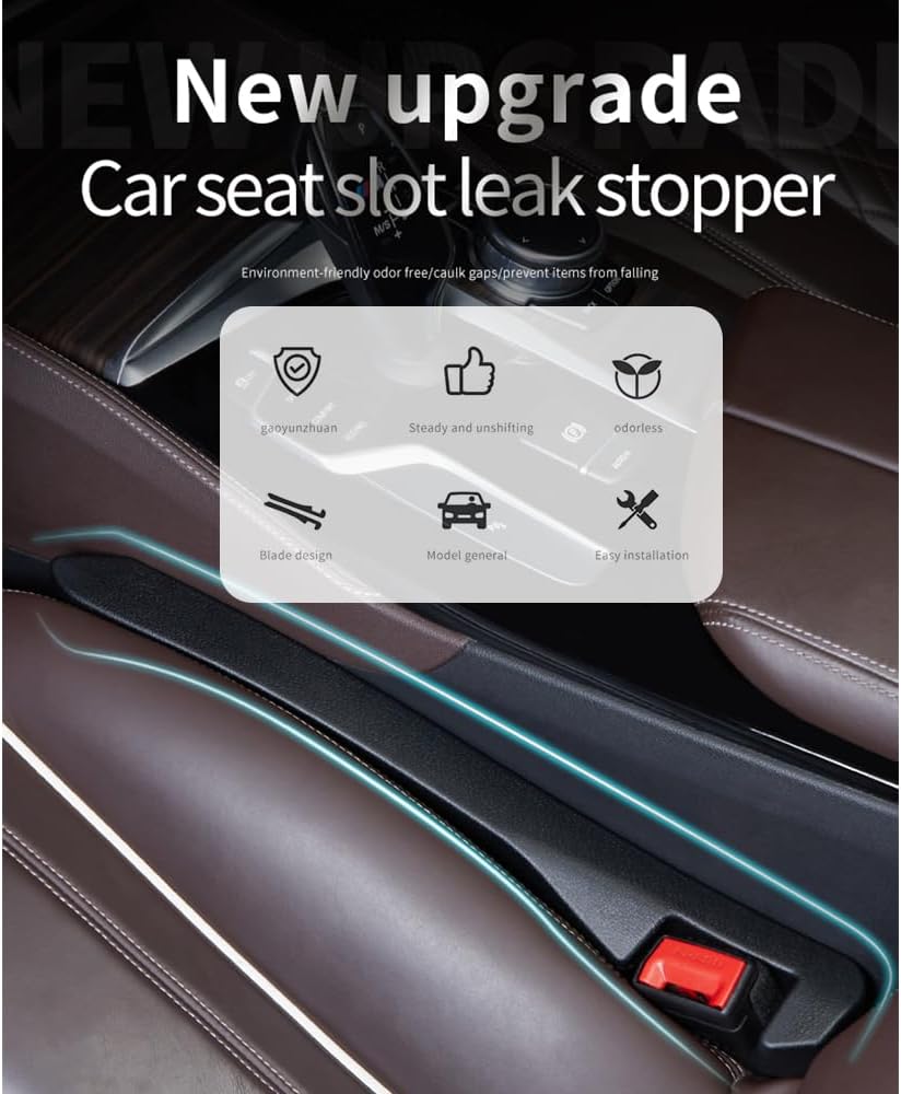 2PCS Car Seat Gap Filler - Car Seat Gap Filler Organizer for Holding Phone,Key,Purse - Universal Car Gap Filler Fits Car Truck SUV Car Interior Accessories (Black