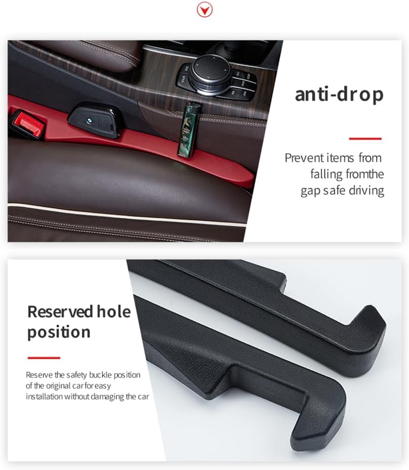 2PCS Car Seat Gap Filler - Car Seat Gap Filler Organizer for Holding Phone,Key,Purse - Universal Car Gap Filler Fits Car Truck SUV Car Interior Accessories (Black